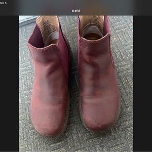 Burgundy Leather Ankle Boots
